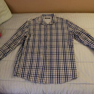 Axist Point Collar Men's Checkered Dress Shirt